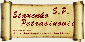 Stamenko Petrašinović vizit kartica